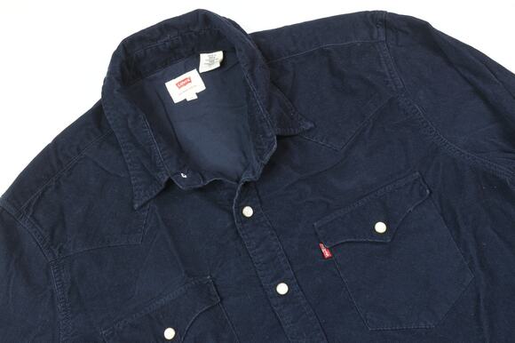Levi's Other - Levis Corduroy Peal Snap Western Shirt Mens Medium Blue Long Sleeve Stretch